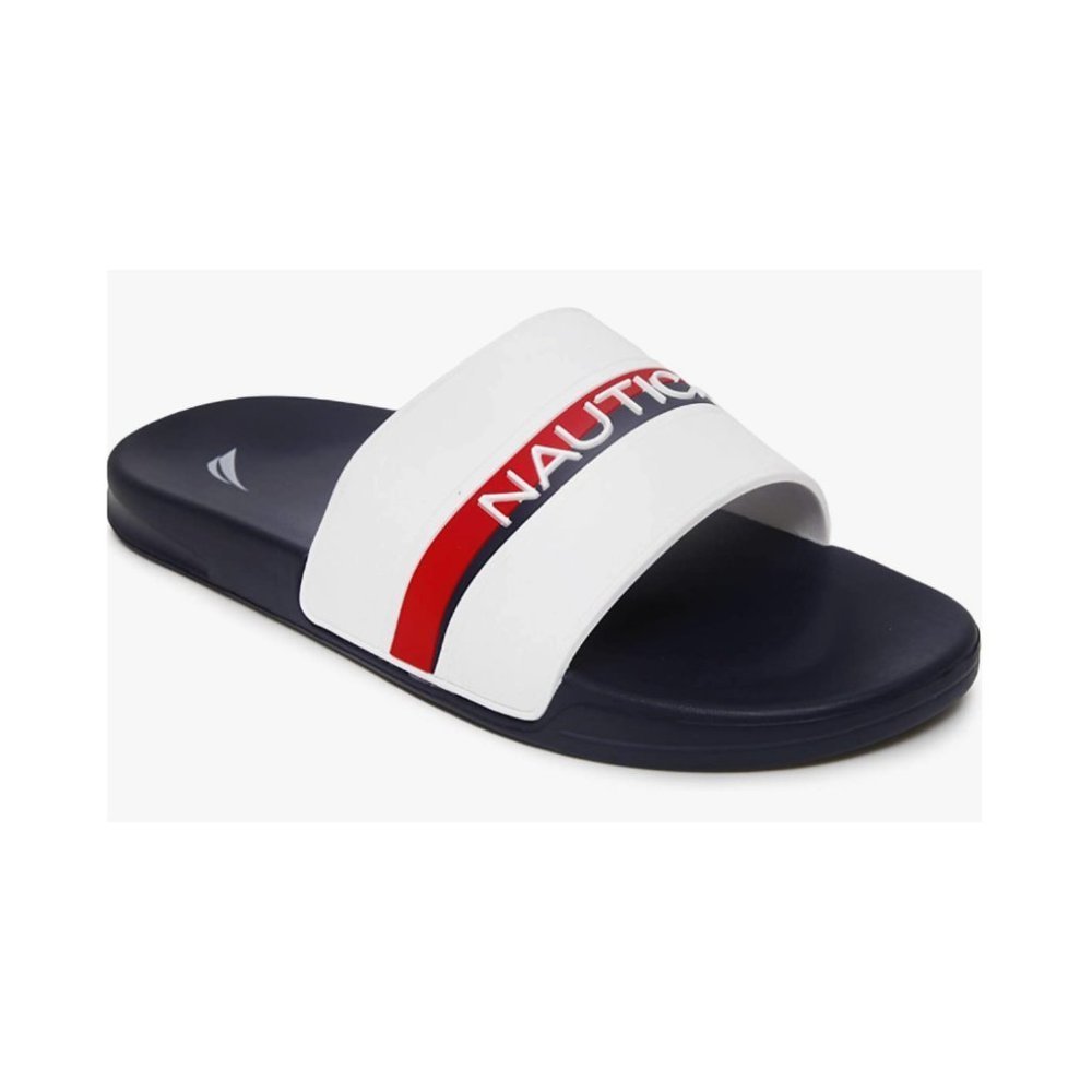 Nautica Men's Shower Sandals Open Toe Soft Slide House Slipper Size 13
